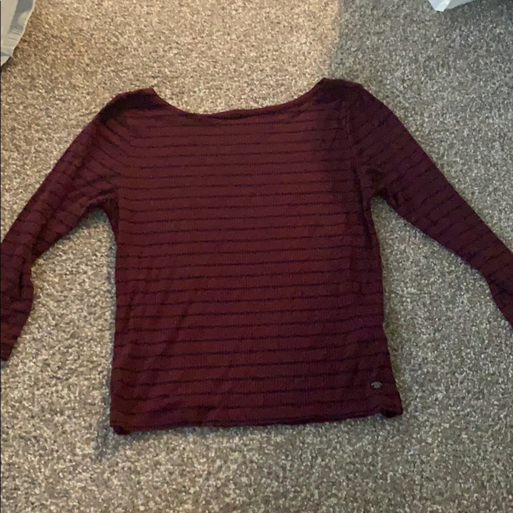 Red and blue stripped top